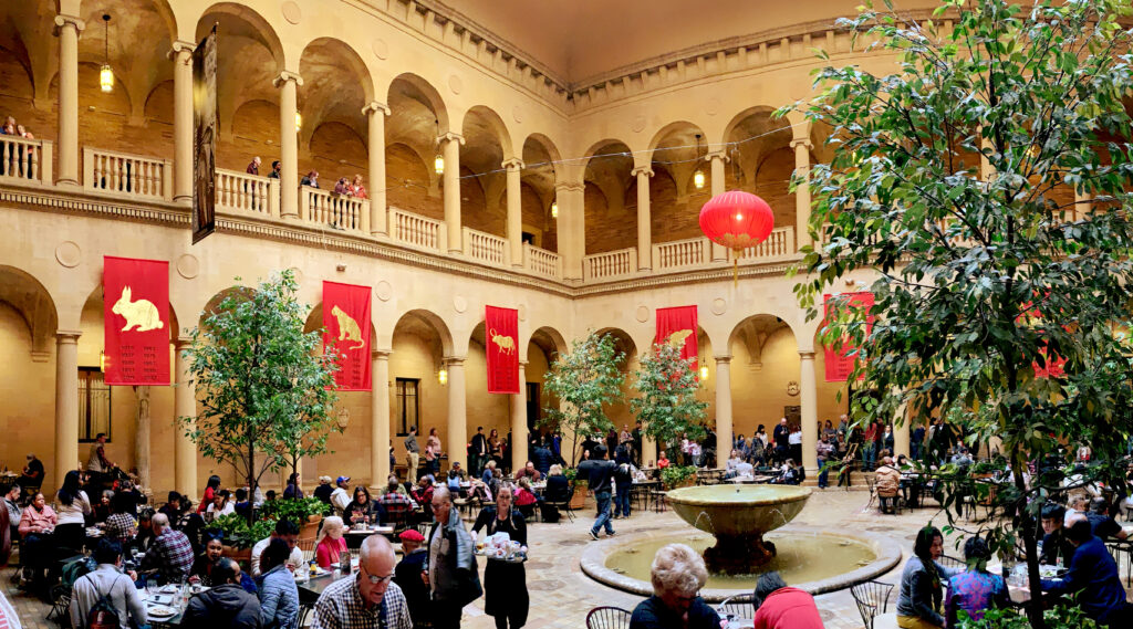5Gen Adventures - Rozzelle Court serves as a food court within the Nelson-Atkins Museum of Art.