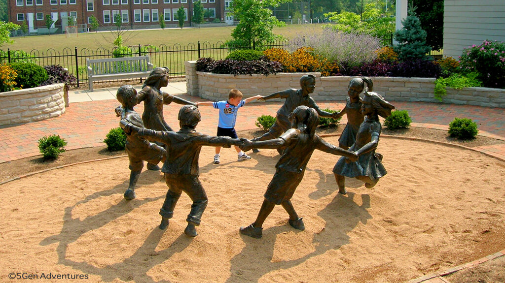 5Gen Adventures - Circle Statue at Magic House in St Louis, MO.