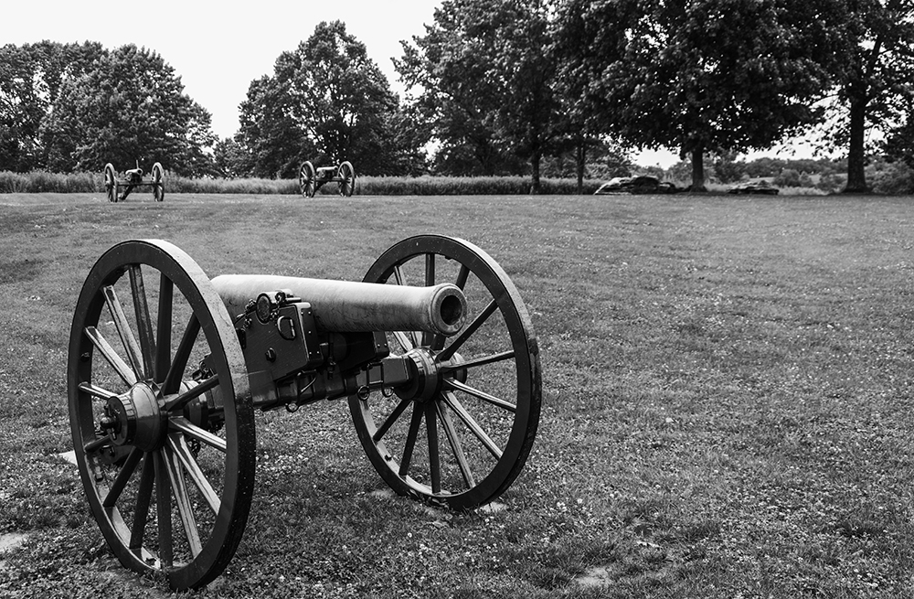 Three cannons at Wilson's Creek National Battlefield, near Springfield, Missouri